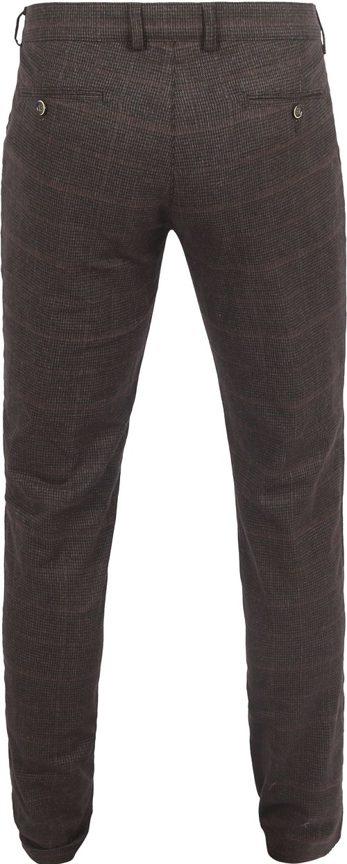 Suitable Chino Pico Pleat Rutet Brun Product / Achterkant