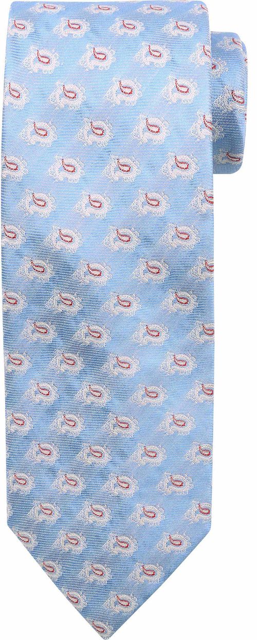Suitable Cravate en soie bleu clair à motif paisley Product
