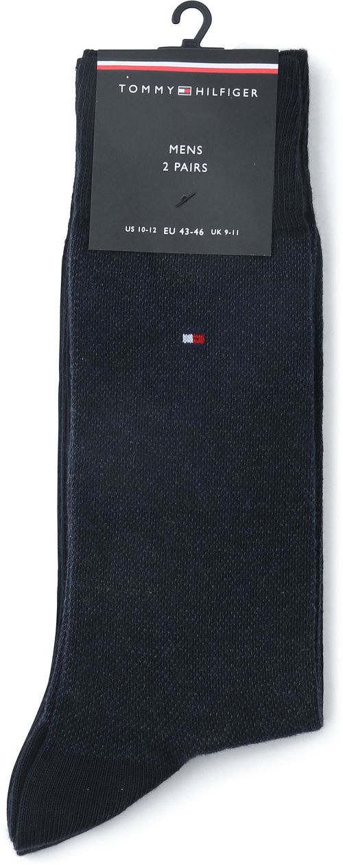 Tommy Hilfiger 2-pack skarpetki Birdseye w kolorze granatowym 001 Verpakking
