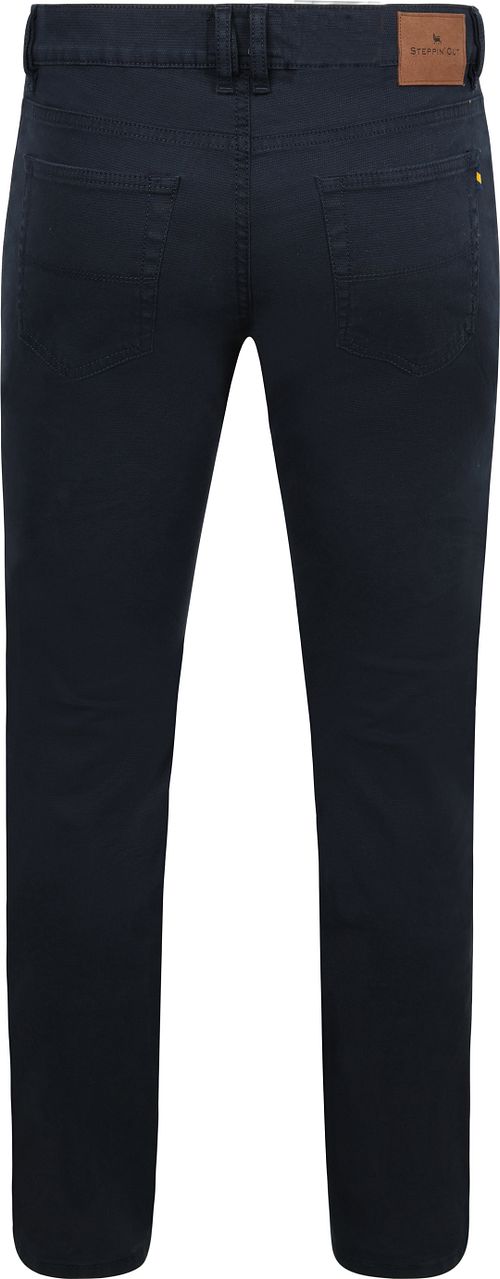 Steppin' Out Trousers 5-pocket Johnson Waffle Navy Product / Achterkant