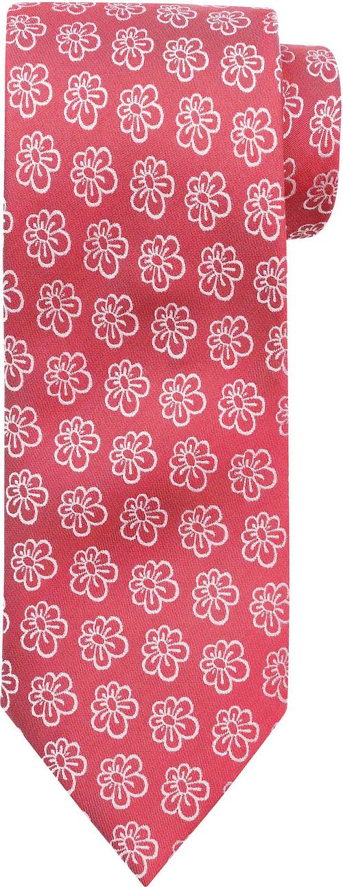 Cravate en soie rouge à motif floral Product