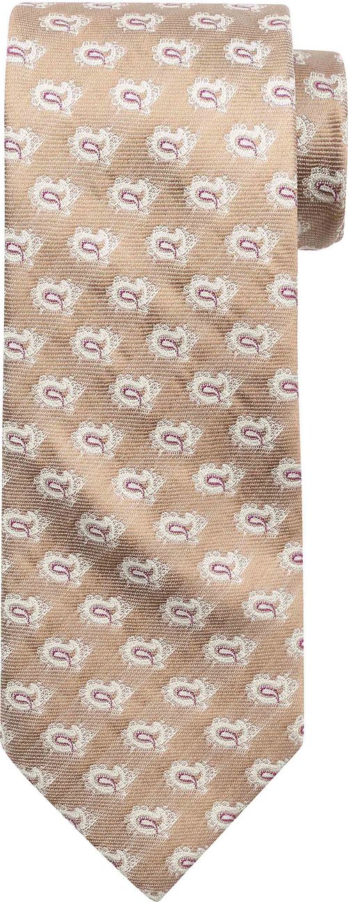 Suitable Cravate en soie beige à motif paisley Product