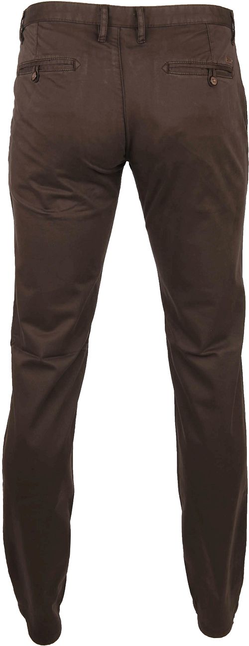 Suitable Chino Sartre marrone scuro Product / Achterkant