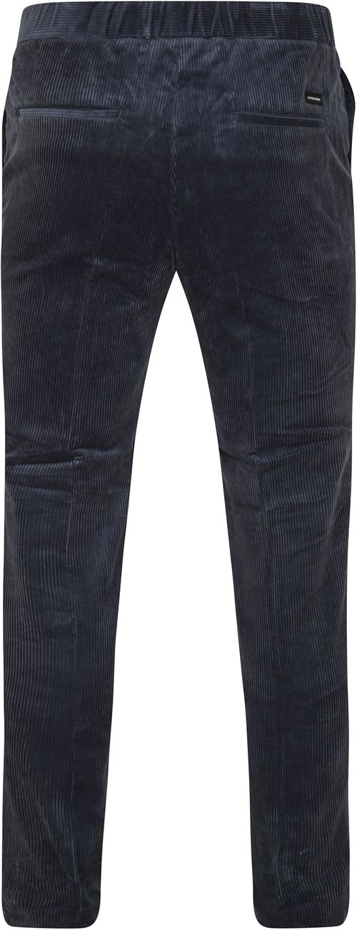 Scotch and Soda Pantalon Warren Velours Côtelé Bleu Foncé Product / Achterkant