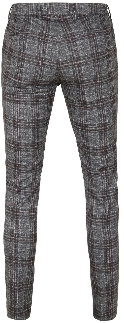 Suitable Chino i Mørkegråtternet Product / Achterkant