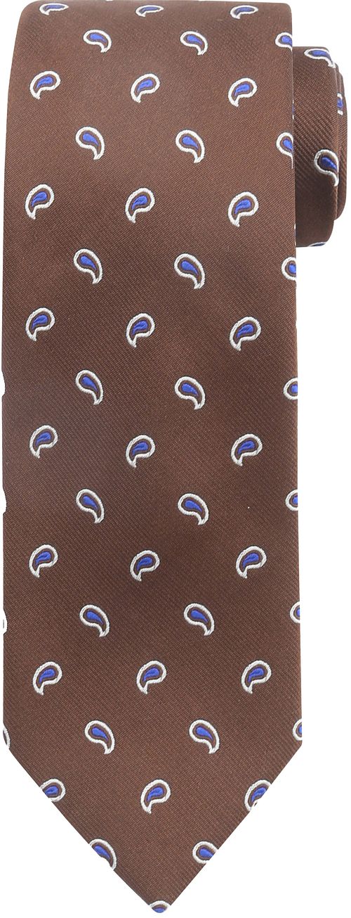 Suitable Krawat jedwabny paisley brązowy Product