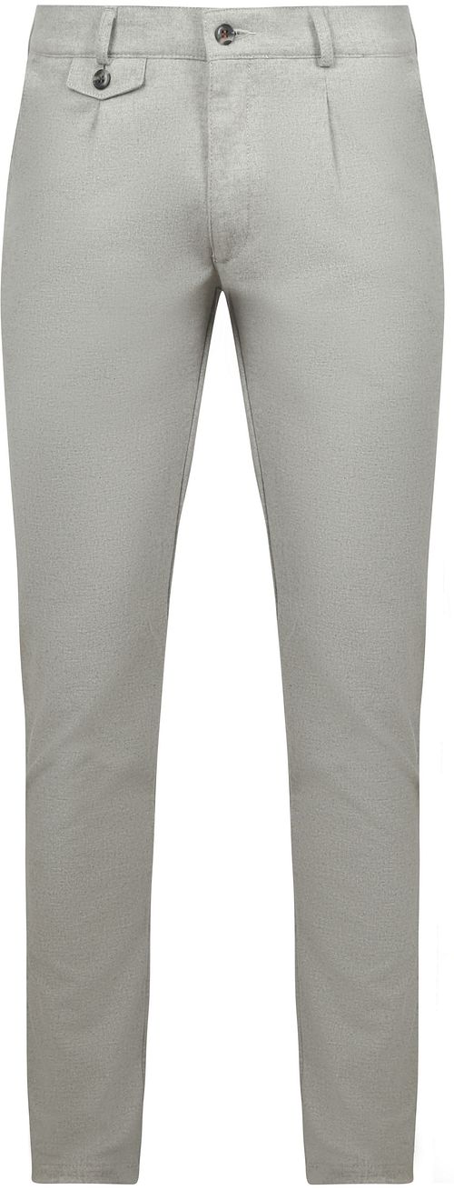 Suitable Chino Pico Pleat Flanel Lichtgrijs Product