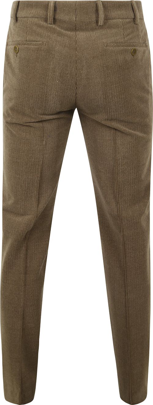 Meyer Chino Roma i Vævet Corduroy i Olivengrøn Product / Achterkant