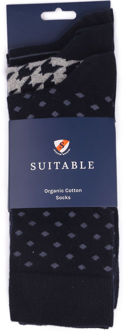 Suitable Socken 3-Pack Druck Navy Verpakking