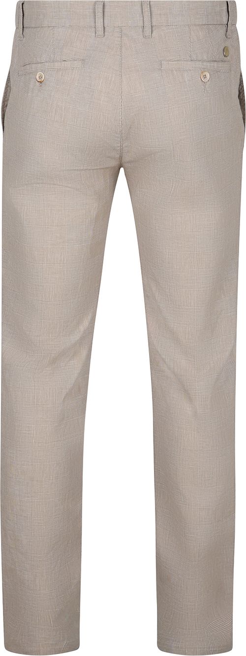Alberto Lou Chinohose Glencheck Beige Product / Achterkant