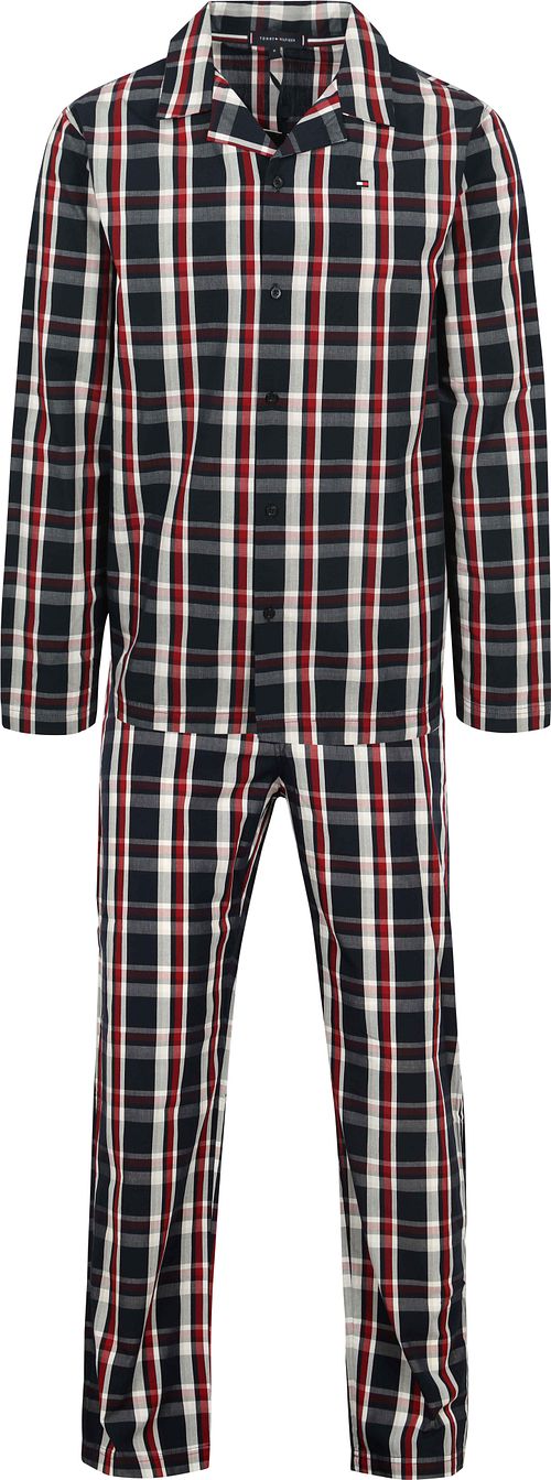 Komplet piżamy Tommy Hilfiger w kratę, granatowy Product
