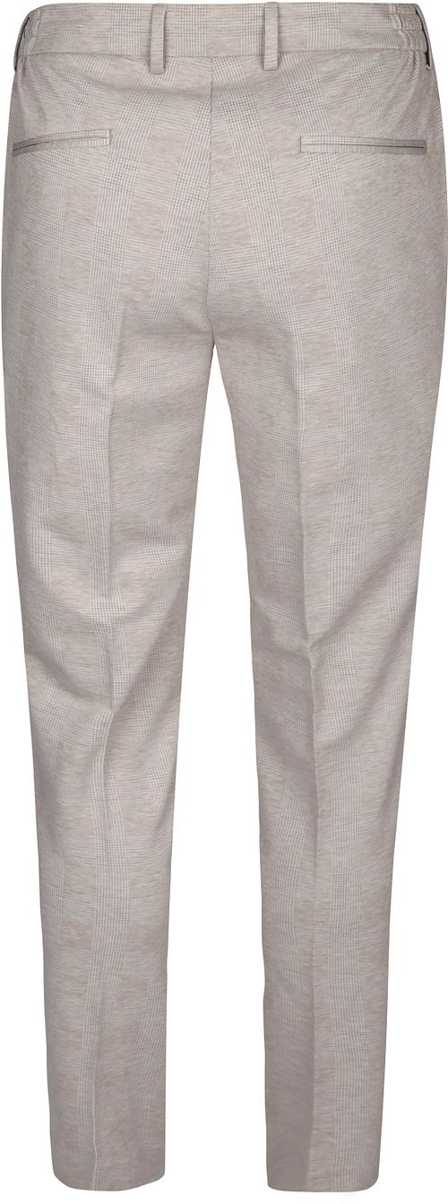 Suitable Pantalon Jersey Zandkleur Ruit Product / Achterkant