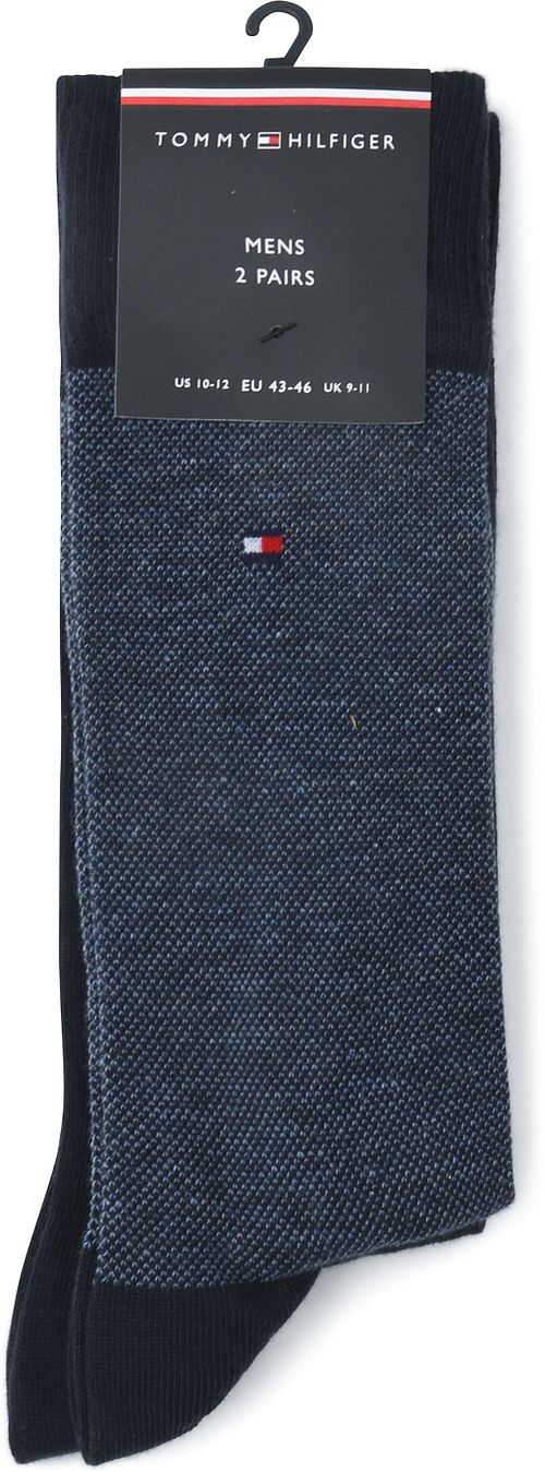 Tommy Hilfiger Birdseye Calcetines Azul 004 pack de 2 pares Verpakking