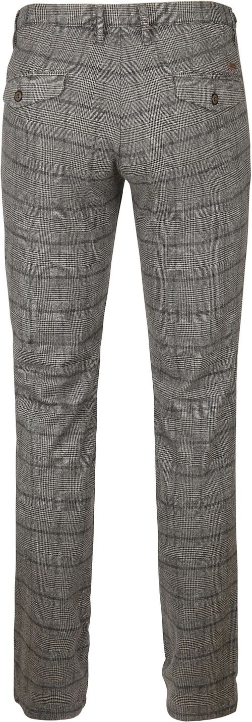 Suitable Chino Locke w kratę szare Product / Achterkant