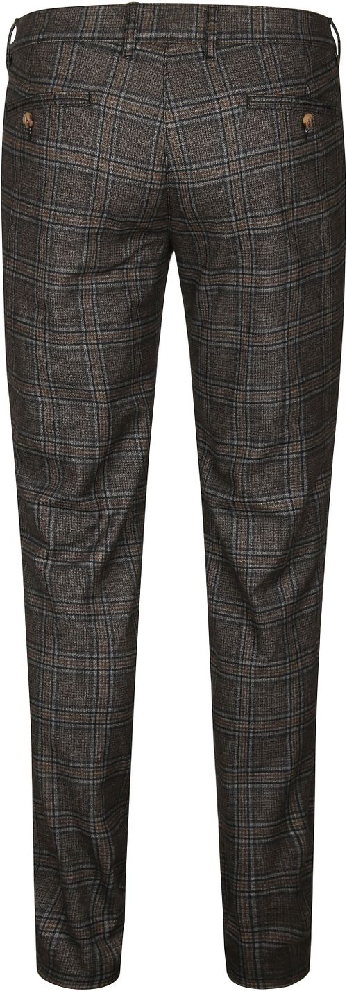 Suitable Chino Pico w kratę brązowe Product / Achterkant