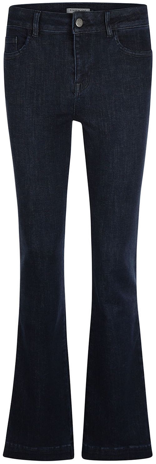 Steppin' Out Uppsvängda Jeans Dam Mörkblå Denim Product