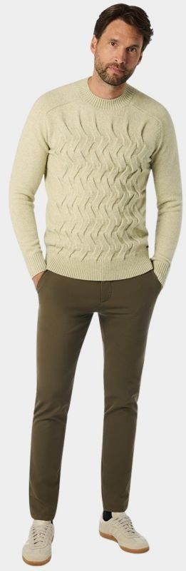 Sweter No Excess z żakardowym wzorem ecru Model / Voorkant