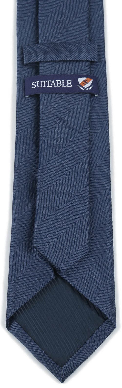 Suitable Tie Wool/Silk Herringbone Navy Product / Achterkant
