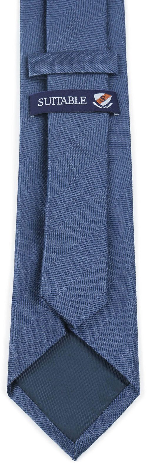 Suitable Slips Uld / Silke Fiskebensmønster Indigo Product / Achterkant