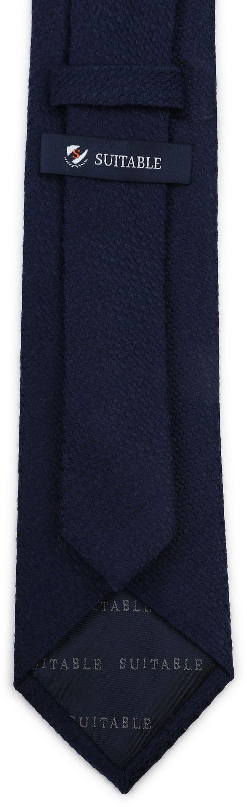 Suitable Krawatte Seide Rough Oxford Navy Product / Achterkant