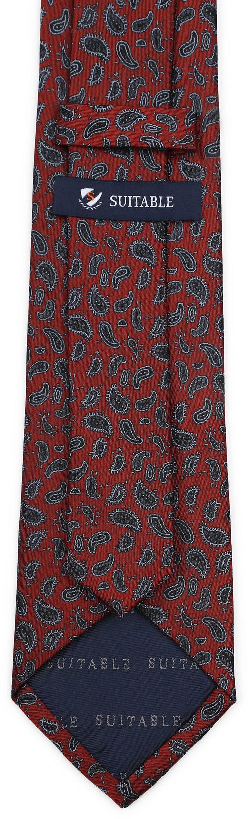 Suitable Cravate Soie Bordeaux Paisley Product / Achterkant