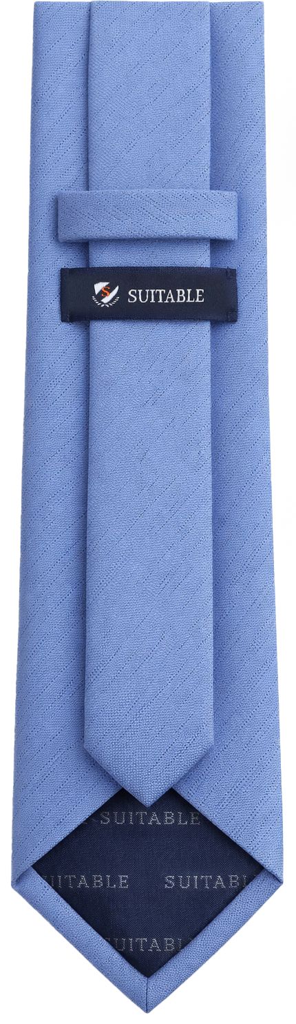 Suitable Silk Tie Herringbone Light Blue Product / Achterkant