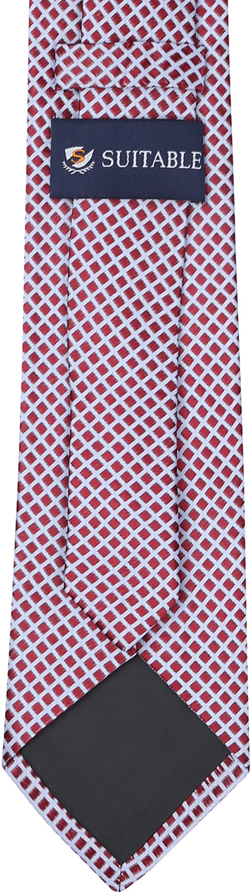 Suitable Stropdas Zijde Ruiten Rood Product / Achterkant