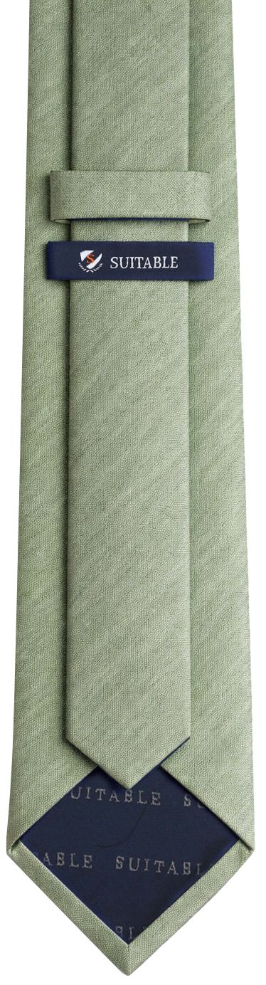 Suitable Two Toned Cravatta Seta Groen Product / Achterkant