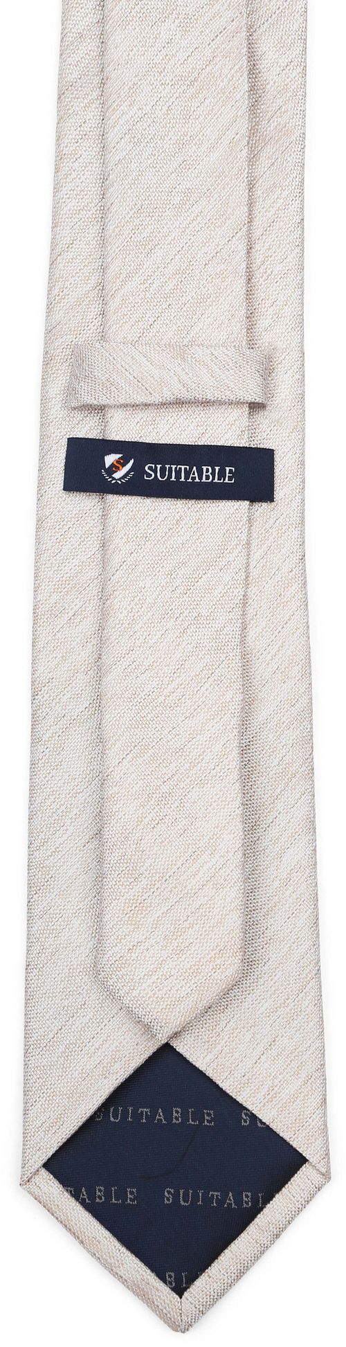 Suitable Cravatta in seta délavé beige Product / Achterkant