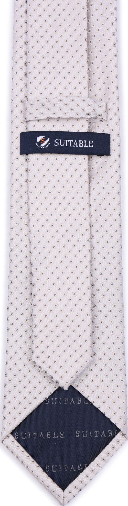 Suitable Corbata De Seda De Lunares Off White Product / Achterkant