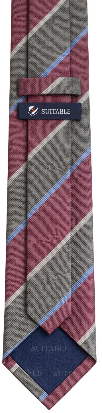 Suitable Stropdas Zijde Triple Stripe Groen Product / Achterkant