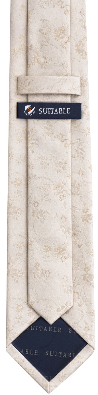 Suitable Zijde Stropdas Met flower Off-White Product / Achterkant