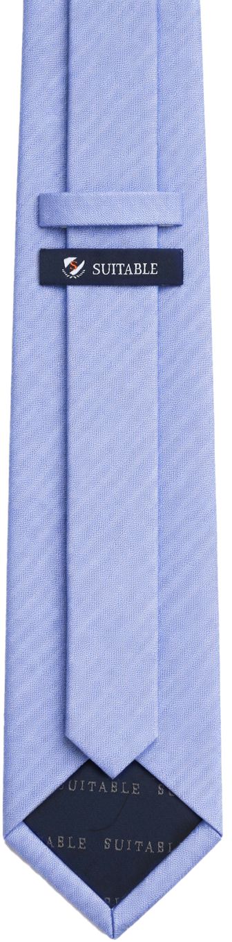 Suitable Silk Tie Melange Light Blue Product / Achterkant