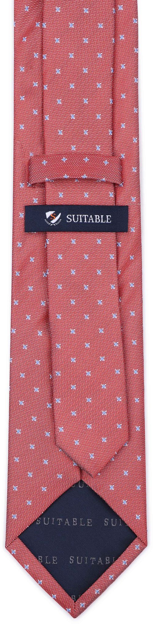 Suitable Tie Silk Blue Star Red Product / Achterkant