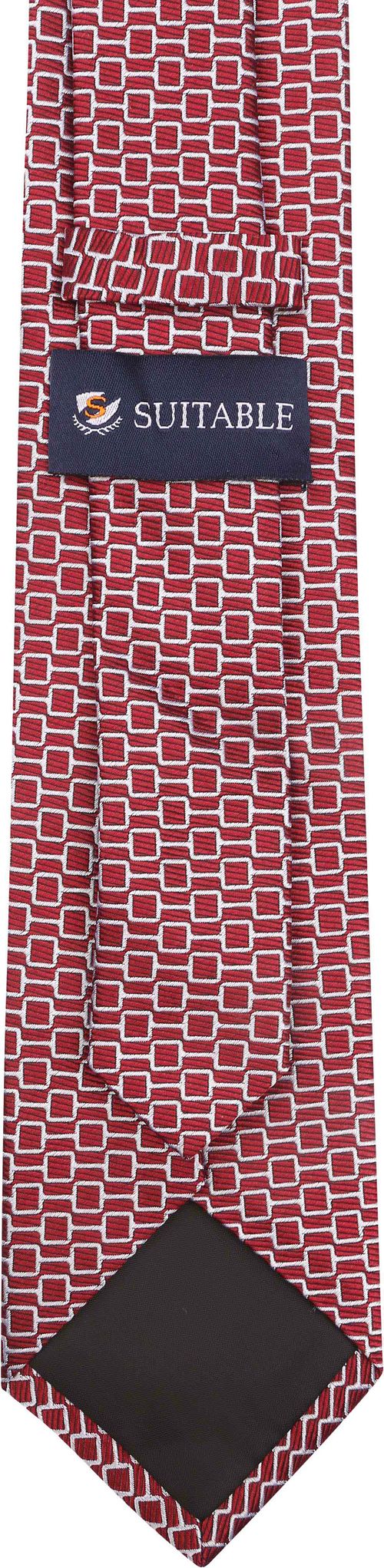 Suitable Cravate Soie Rouge Imprimé Product / Achterkant