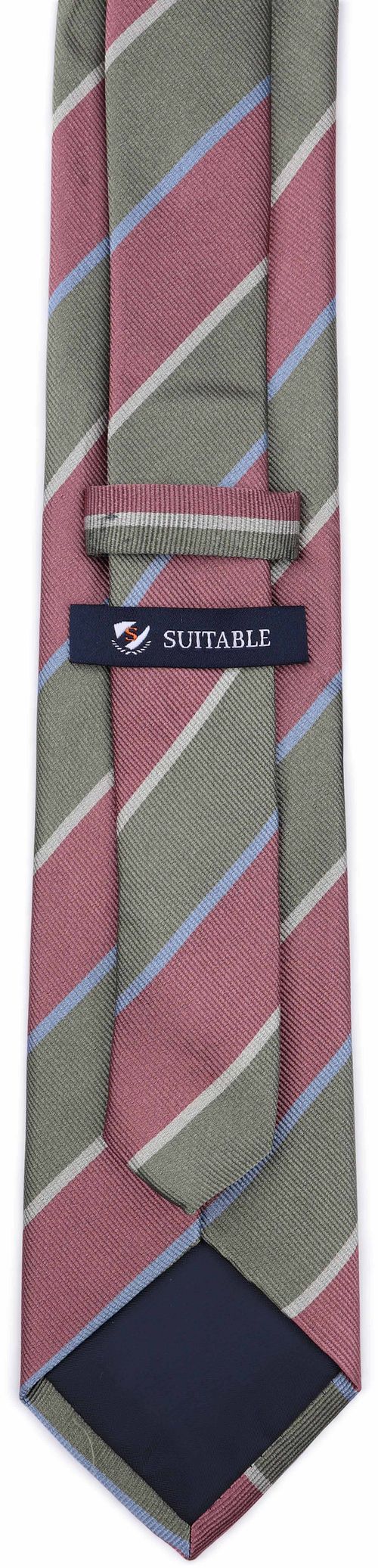 Suitable Stropdas Zijde Triple Stripe Groen Product / Achterkant