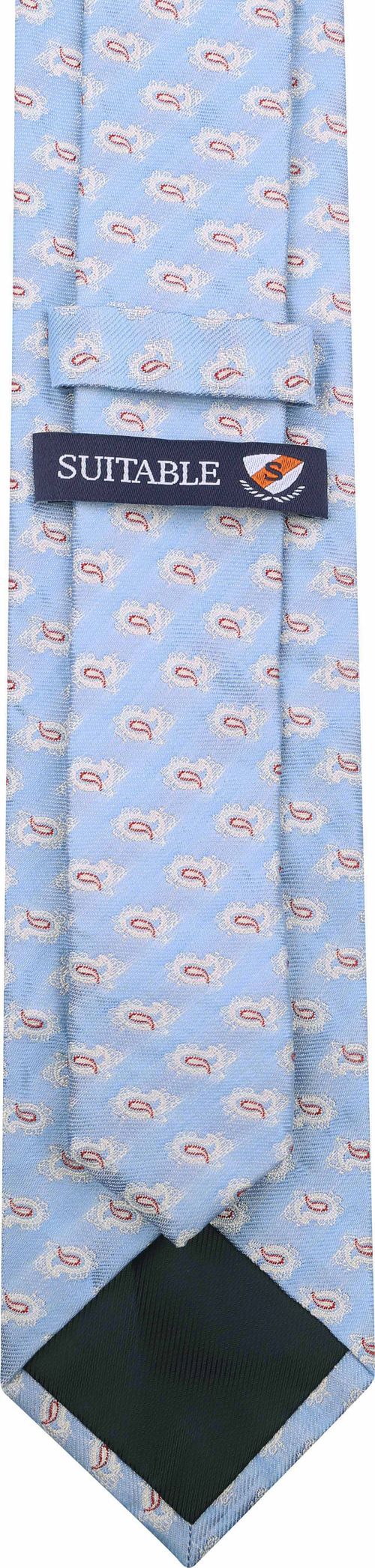 Suitable Krawatte Seide Paisley Hellblue Product / Achterkant