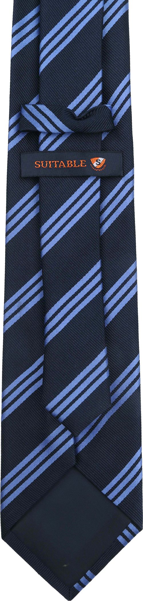 Suitable Cravate Soie Anthracite Rayures Product / Achterkant