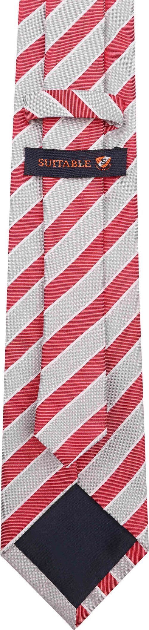 Sløyfe i silke, rødgrå stripe Product / Achterkant