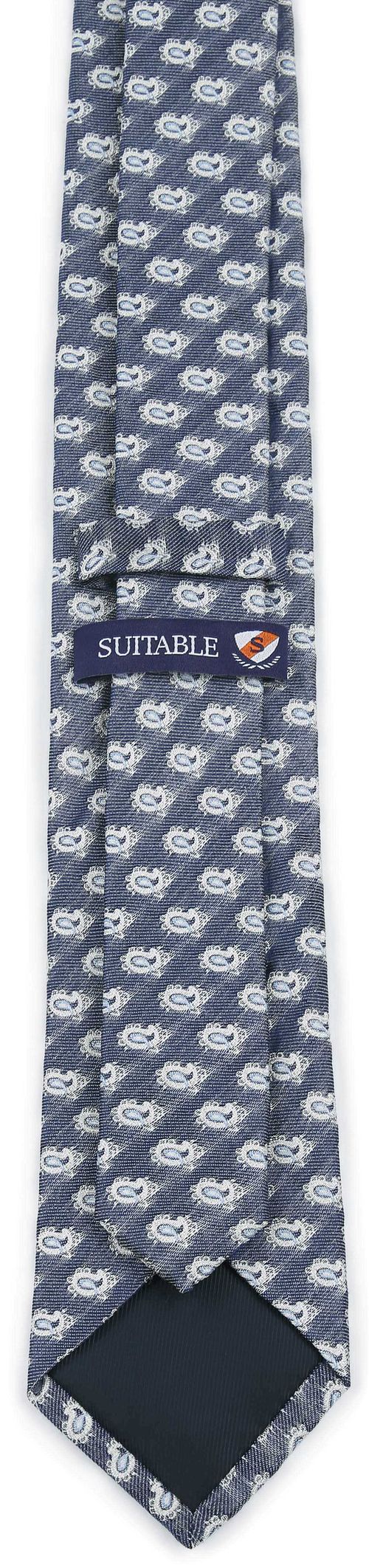 Suitable Krawatte Seide Paisley Navy Product / Achterkant