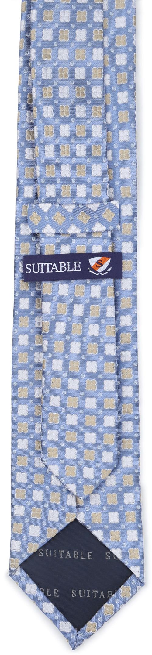 Suitable Stropdas Zijde Bloem Blauw Product / Achterkant