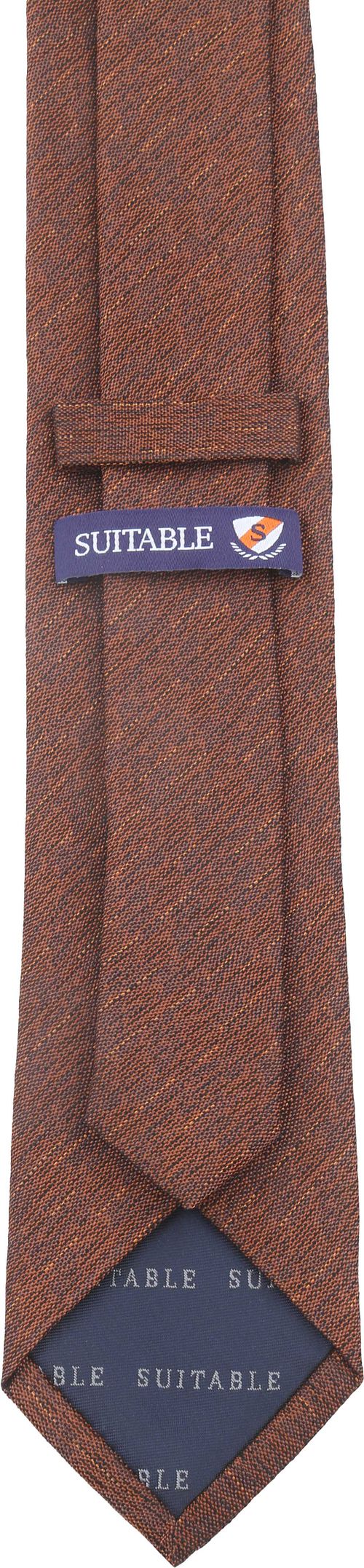Suitable Zijde Stropdas Bruin Product / Achterkant