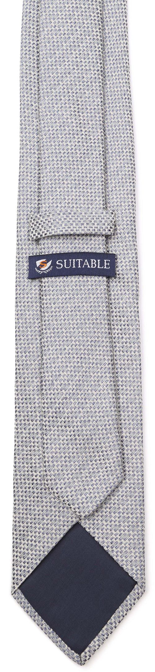 Suitable Stropdas Linnen Structuur Blauw Product / Achterkant