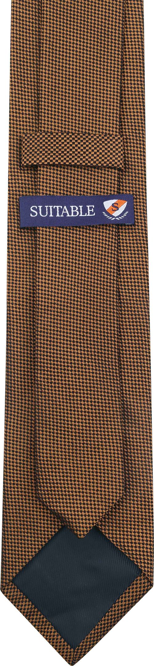 Suitable Zijde Stropdas Cognac Product / Achterkant