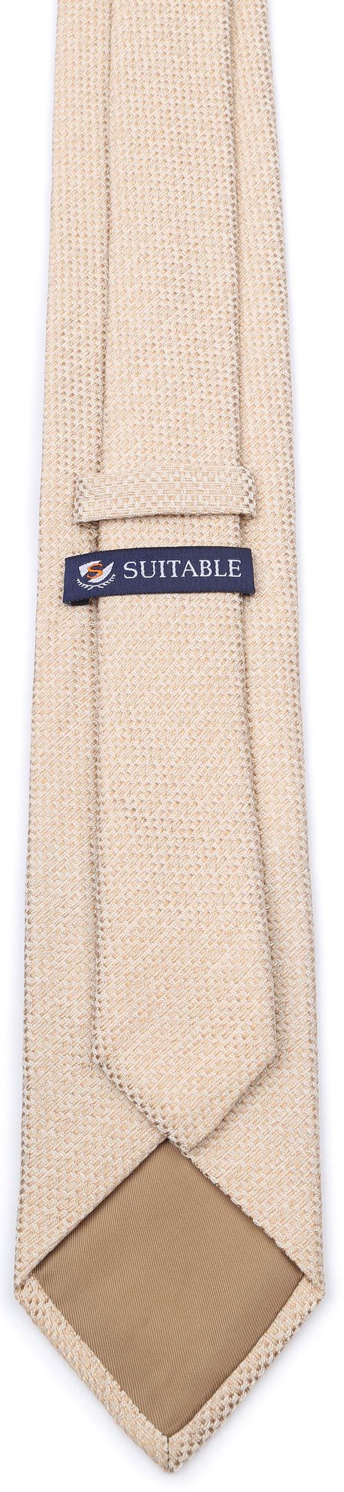 Suitable Tie Linen Structure Beige Product / Achterkant