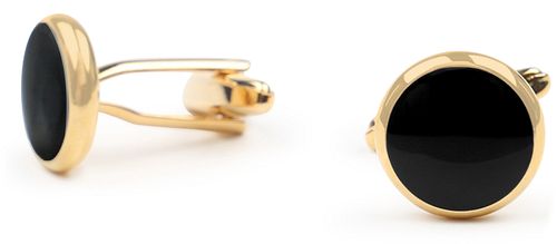 Manchetknoop Rond Goud Zwart Product