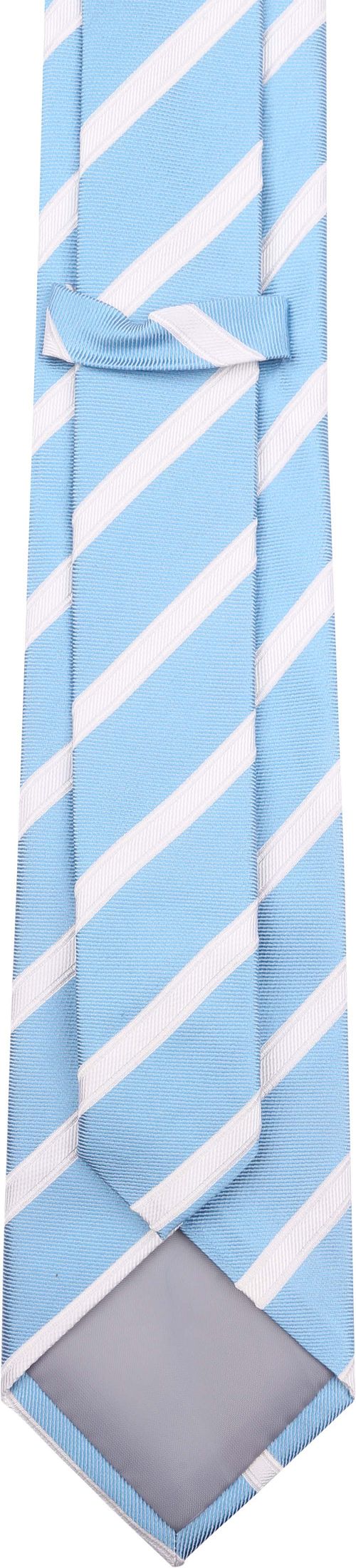 Suitable Cravate Soie Bleu Rayé Product / Achterkant