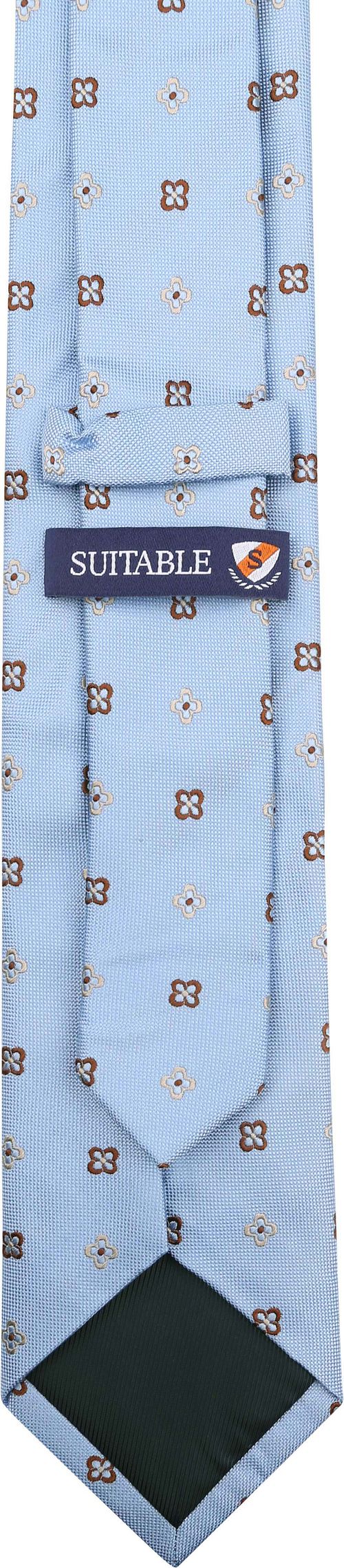 Suitable Stropdas Zijde Bloem Blauw Product / Achterkant