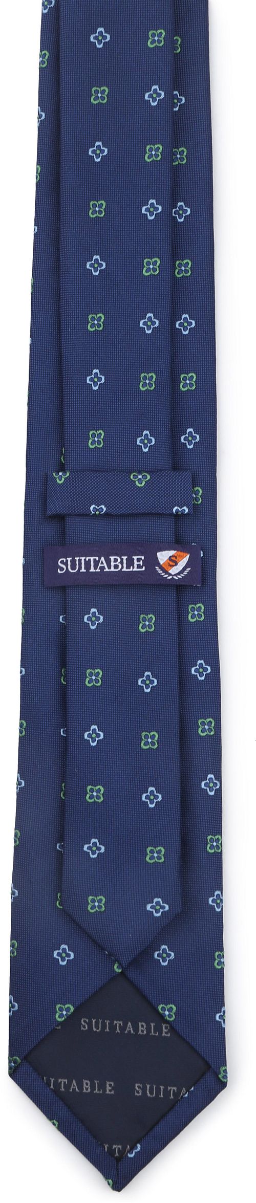 Cravatta in seta Suitable con motivo floreale navy Product / Achterkant