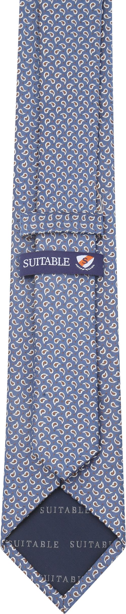 Suitable Krawat jedwabny paisley granatowy Product / Achterkant